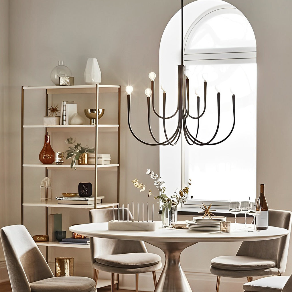 6/9-Light Retro Candlelight 3 Step Dimming LED French Style Chandelier Design