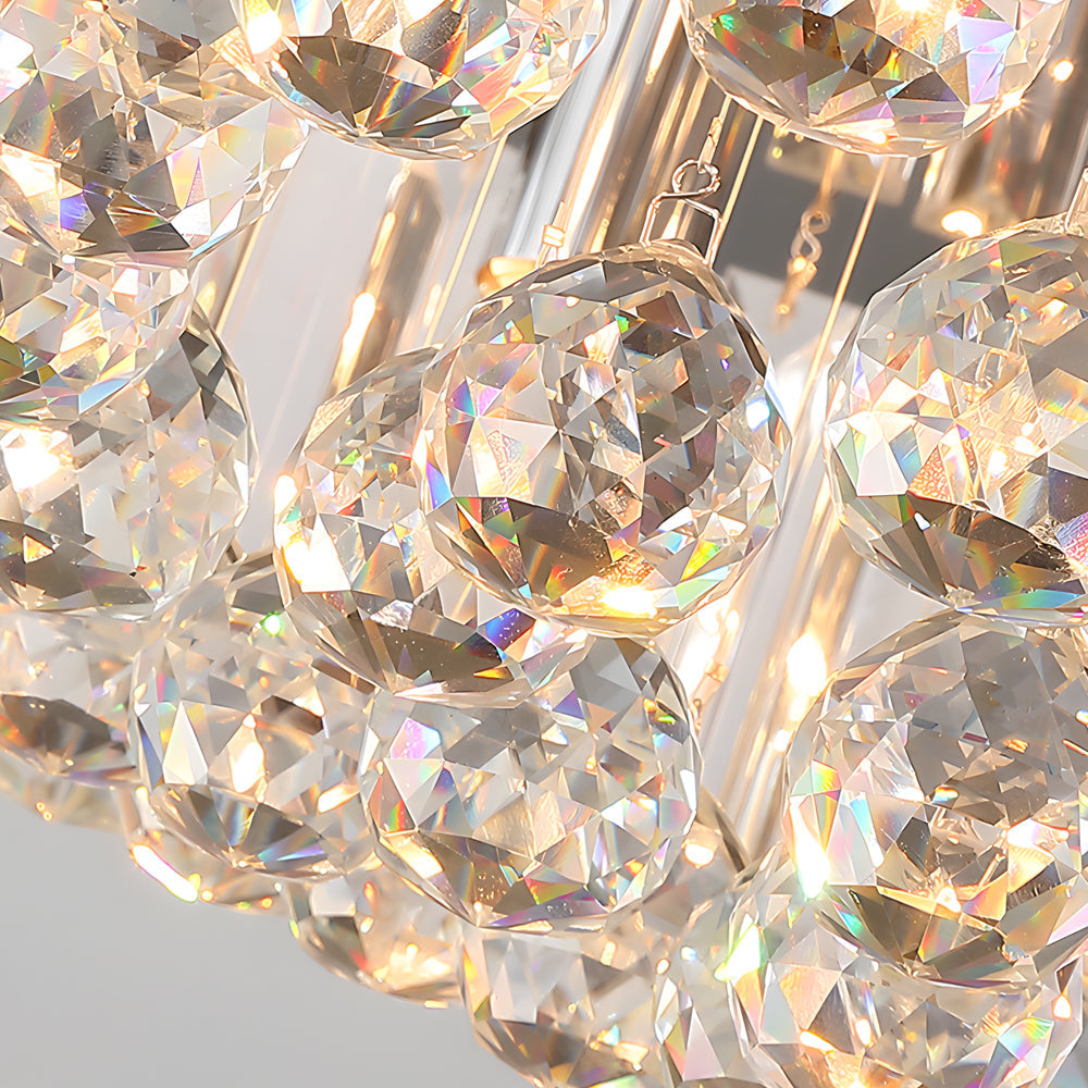 Round Crystal Flush Mount Light Luxury Modern Ceiling Lighting