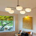 5 Lights Glass Three Step Dimming Light LED Nordic Chandelier Hanging Lamp - Dazuma