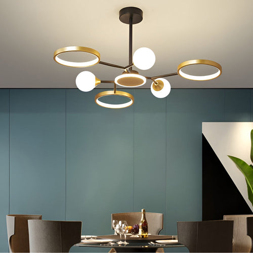 6 Lights Circles LED Modern Ceiling Lights Chandelier Hanging Light Fixture
