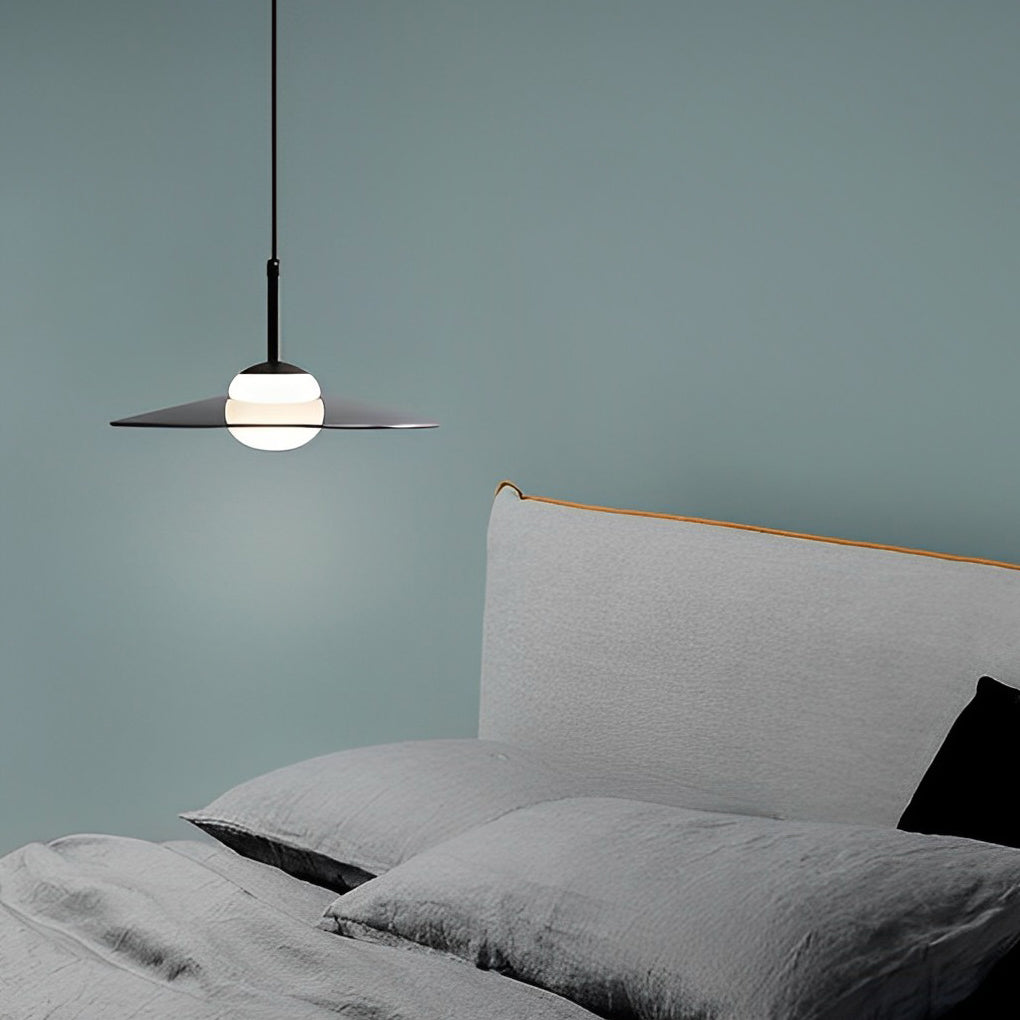 Minimalist Glass UFO LED Black Nordic Chandelier Kitchen Pendant Lightinging