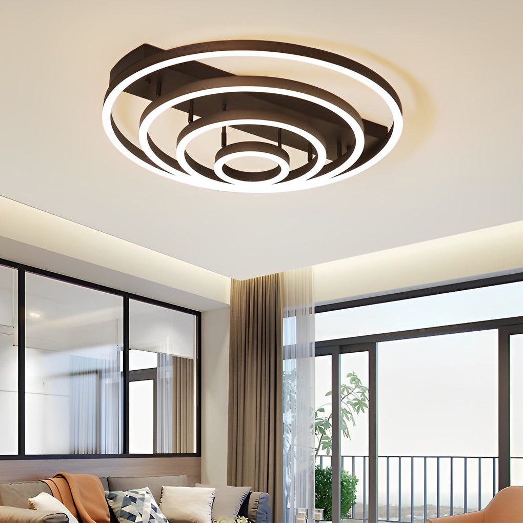Adjustable Multiple Circular LED Modern Flush Mount Ceiling Lightings