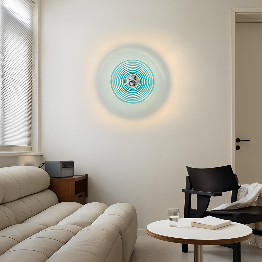 Round Stripes Glass Electroplated Iron Nordic Wall Light Fixture Ceiling Lights