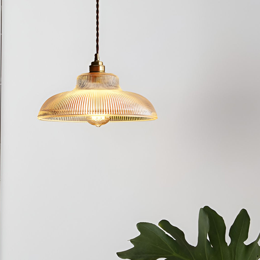 Vintage Round Glass Copper E27 Nordic Chandelier Hanging Ceiling Lightings