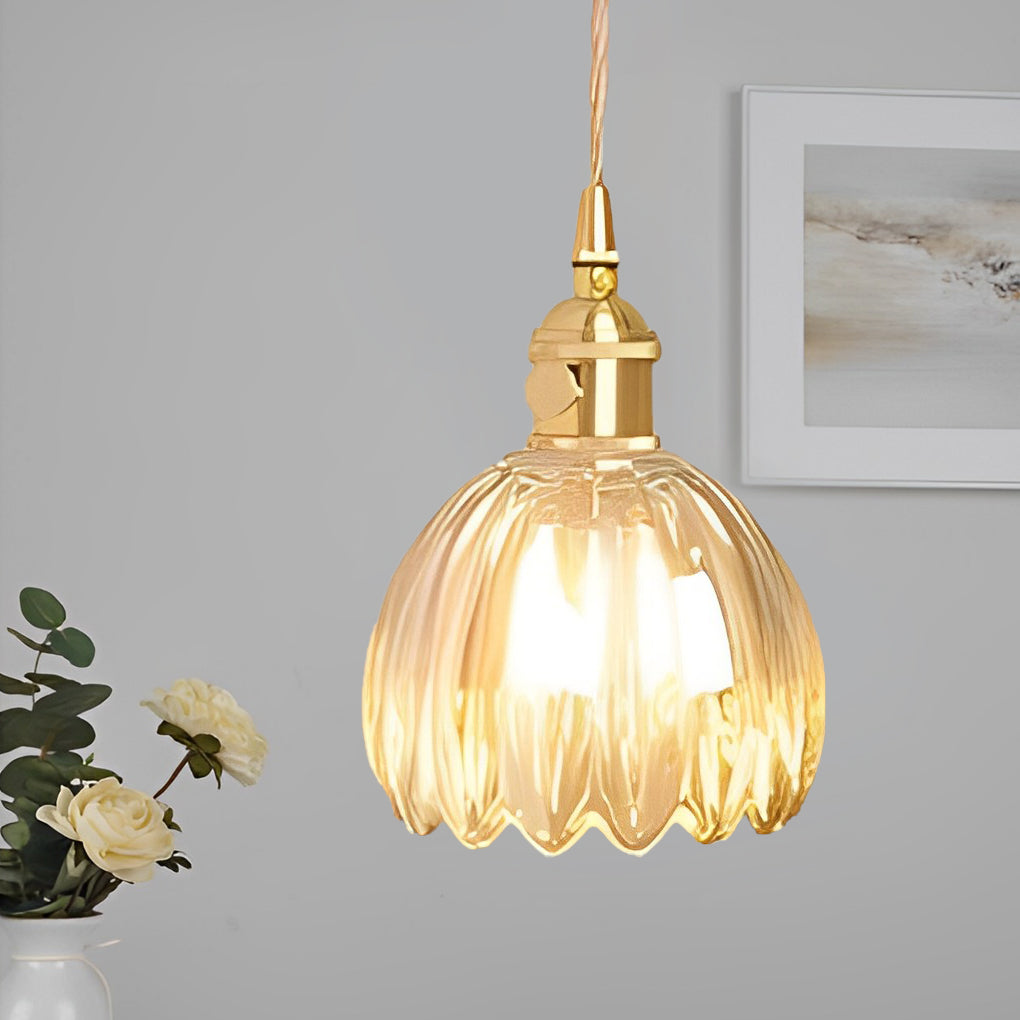 Flower Shape Glass Creative Artistic LED Nordic Hanging Ceiling Light Fixture