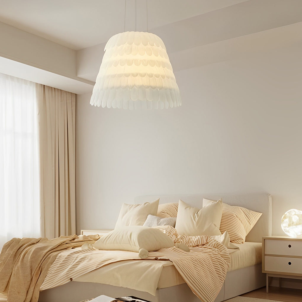 Acrylic Feathers Creative Three Step Dimming Modern Chandelier Light Design