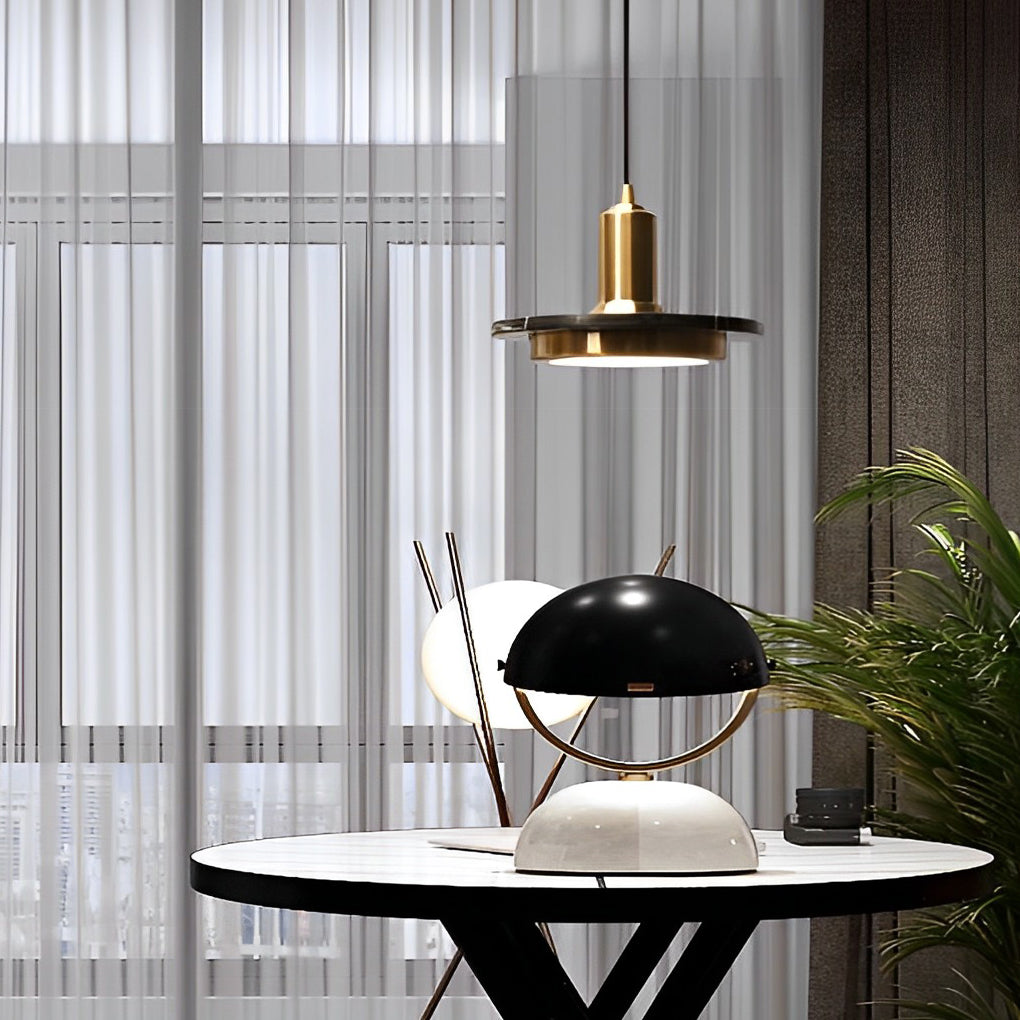 Round Flying Saucer Shape Electroplated Iron LED Modern Pendant Lightings