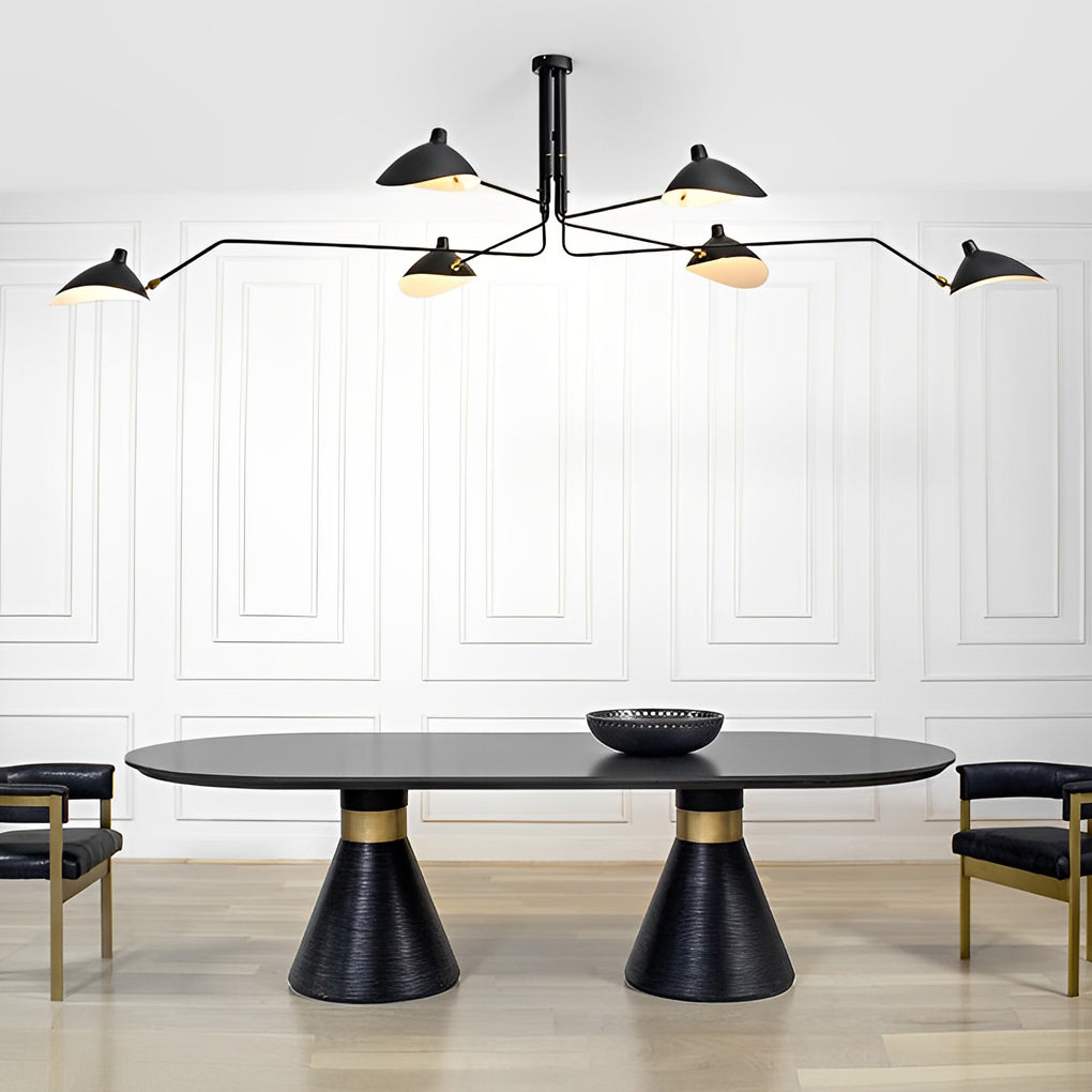 Adjustable Swing Long Light Arm Duckbill Shade Black Modern Chandelier Design