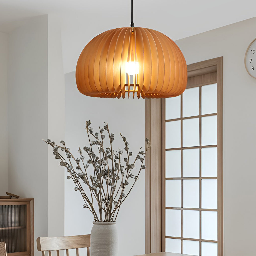 Creative Wood Pumpkin-Shaped Retro Nordic Chandelier Pendant Lighting