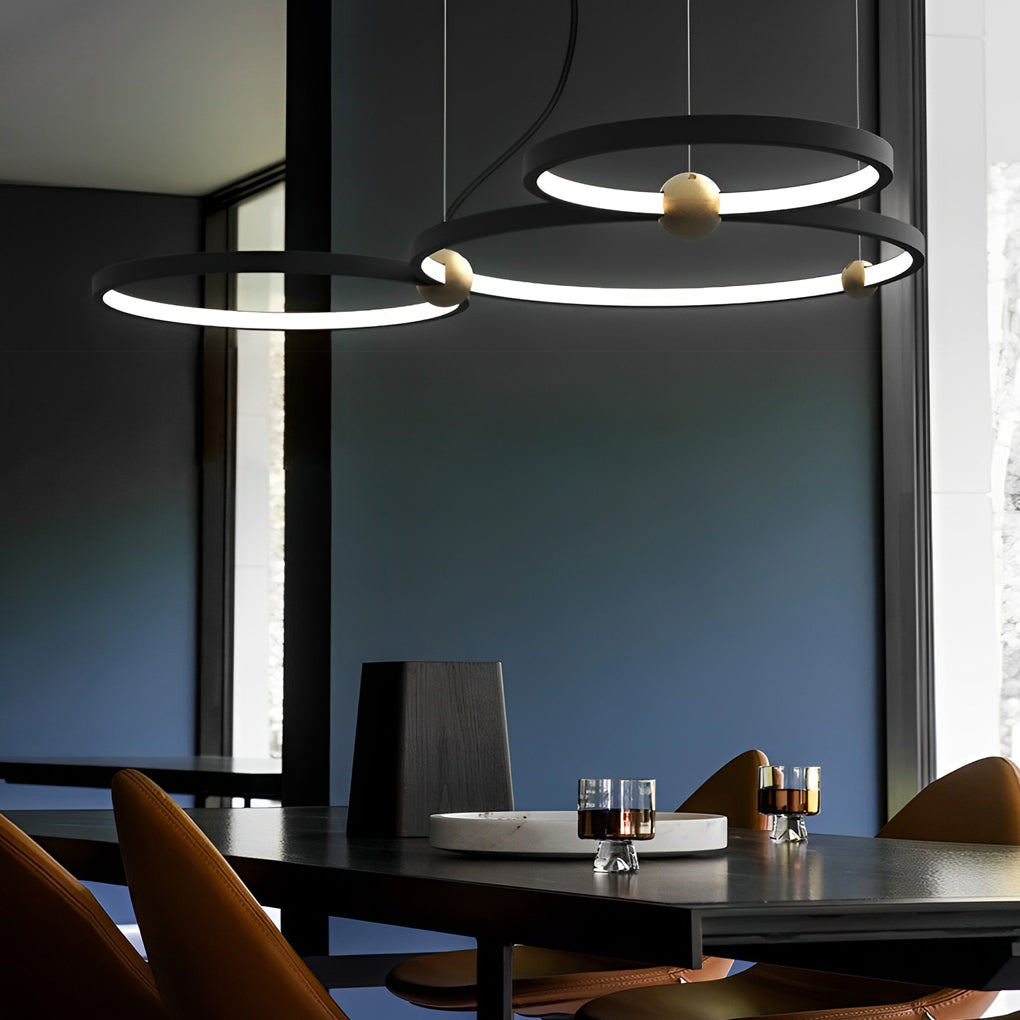 Circular Combination Creative Art Metal Black Post-Modern Chandelier Design