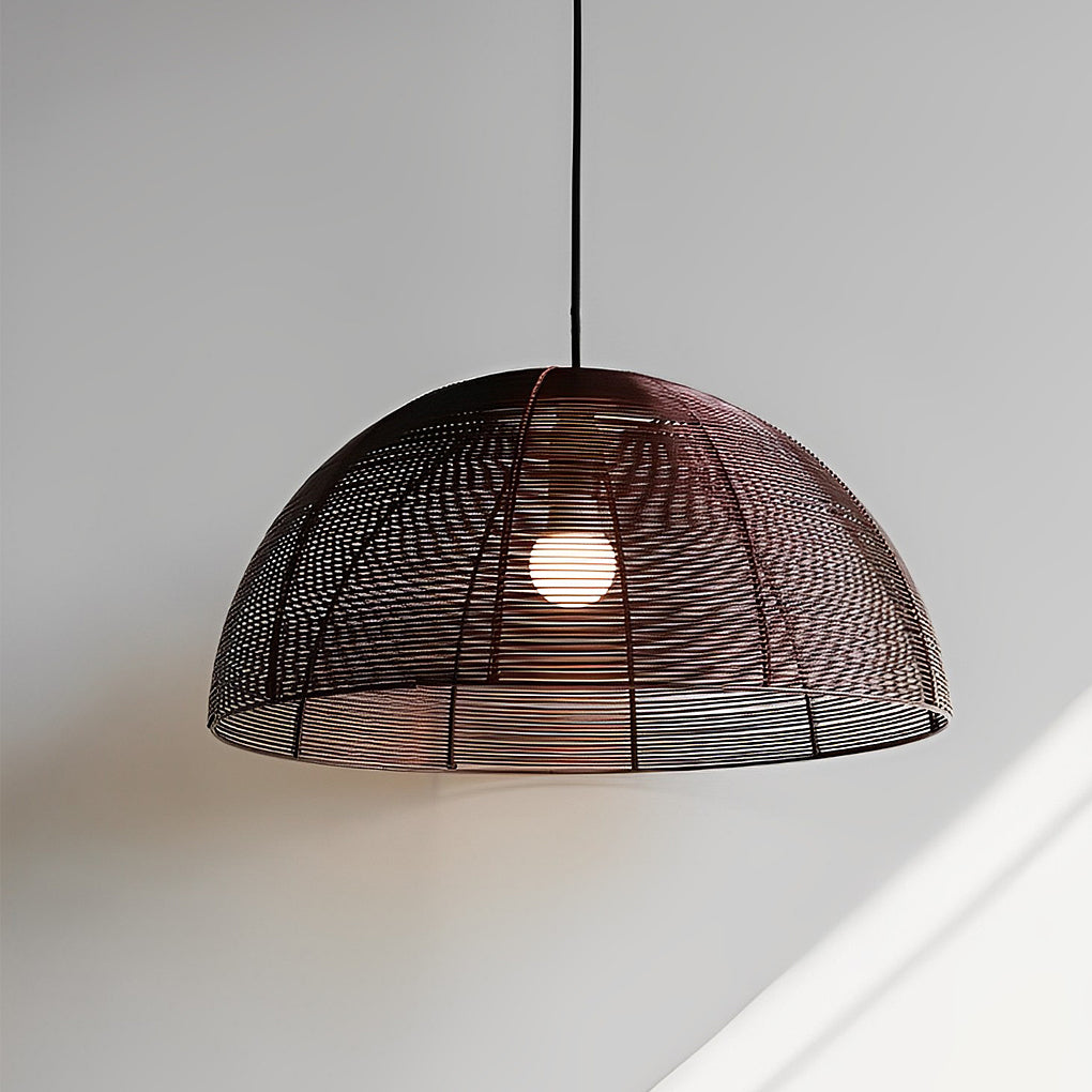 Semicircular Metal Weaving Craft Japanese Style Dining Room Chandelier Design