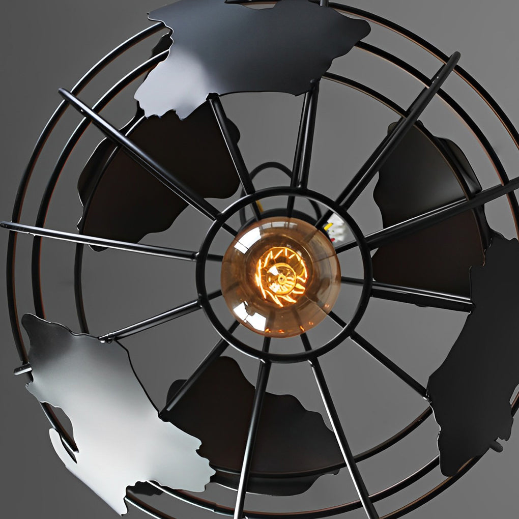Creative Iron Globe Decorative Retro Industrial Style Chandelier Light Design