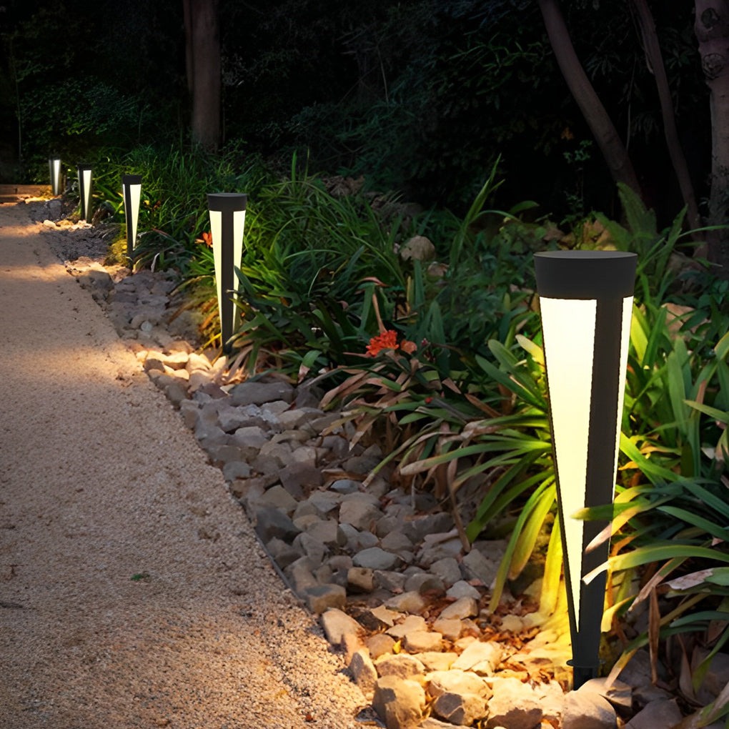 Round Gray Solar Outdoor Light Waterproof LED Lawn Lamp