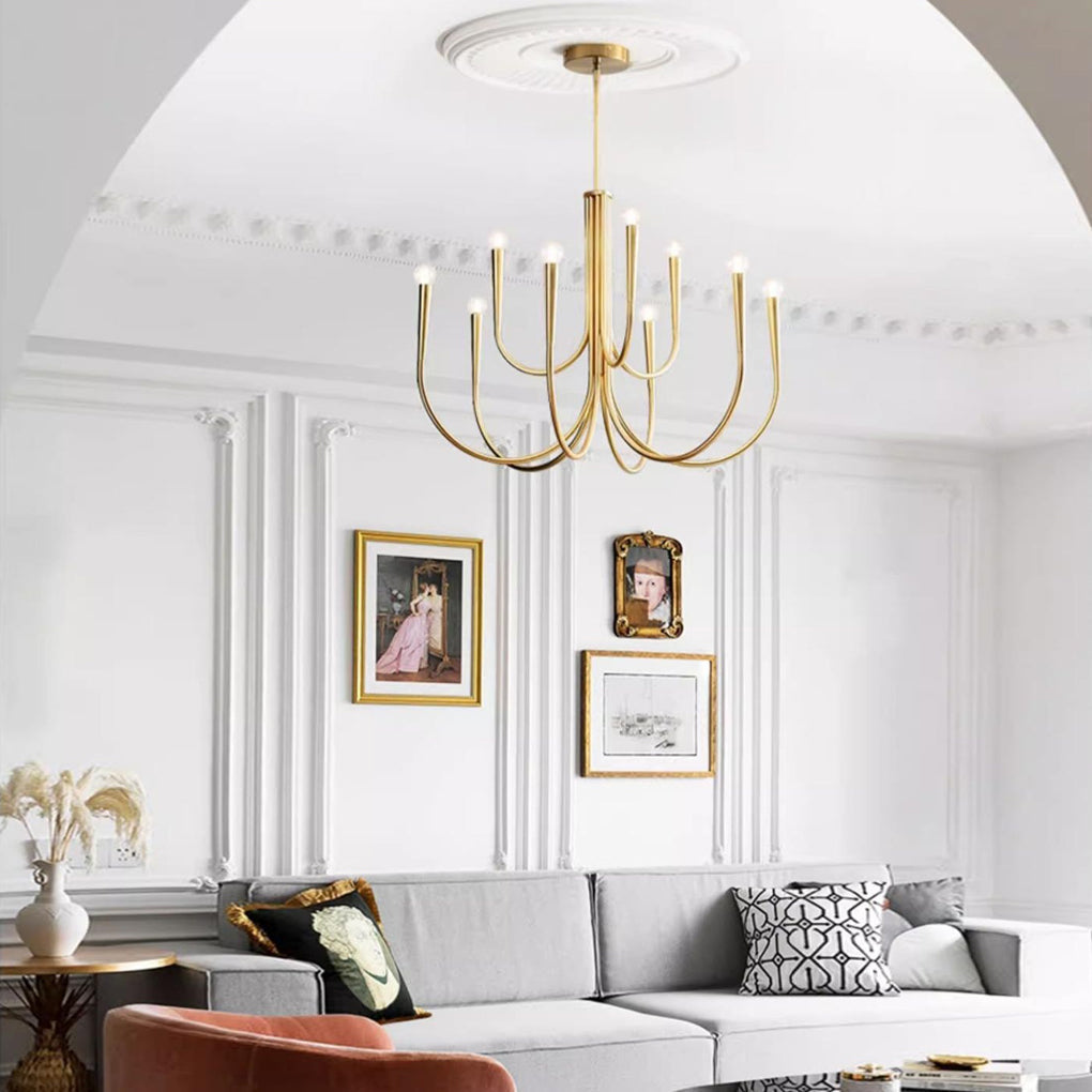 6/9-Light Retro Candlelight 3 Step Dimming LED French Style Chandelier Design