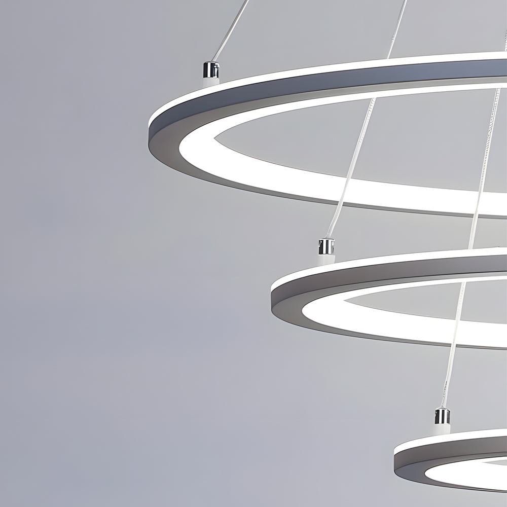 4 Rings Chandelier Light LED Mid-century Chandeliers with Remote Design
