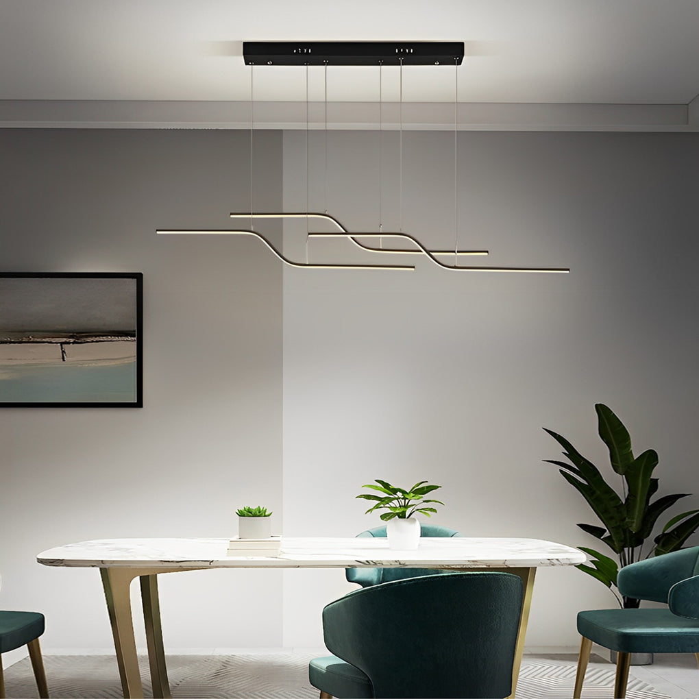 Z Shape Lines Smart Stepless Dimming with Remote Nordic Chandelier Design