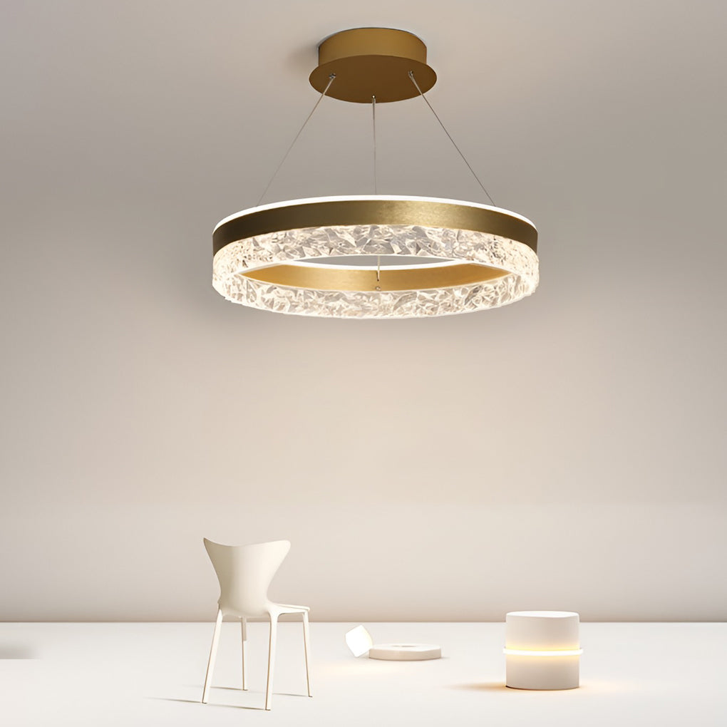 Circular Ring Three-step Dimming LED Modern Chandelier Island Lights Design