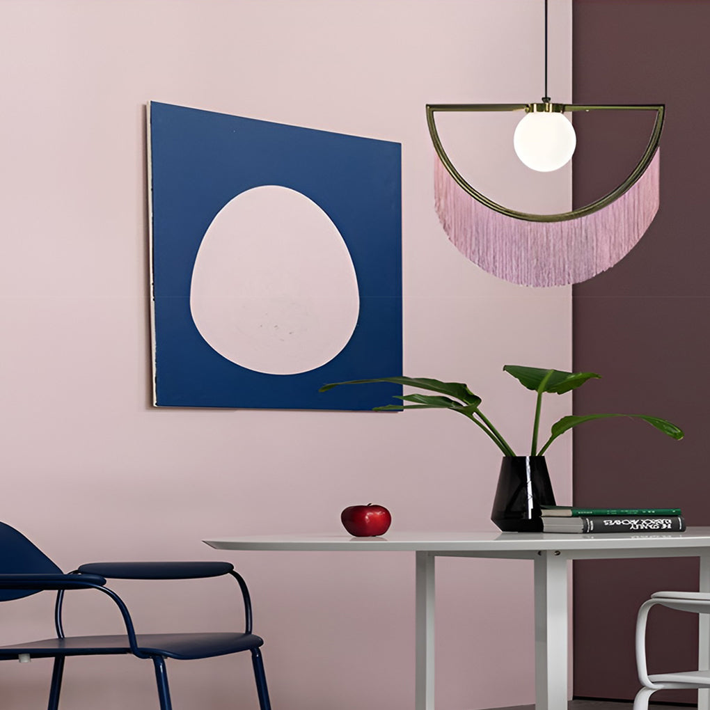Pink Tassels Creative LED Nordic Chandelier Pendant Light Hanging Light Fixture
