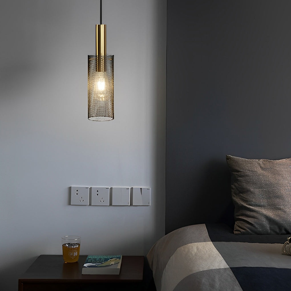 Cylindrical Minimalist Iron Grid Creative Modern Pendant Lightinging