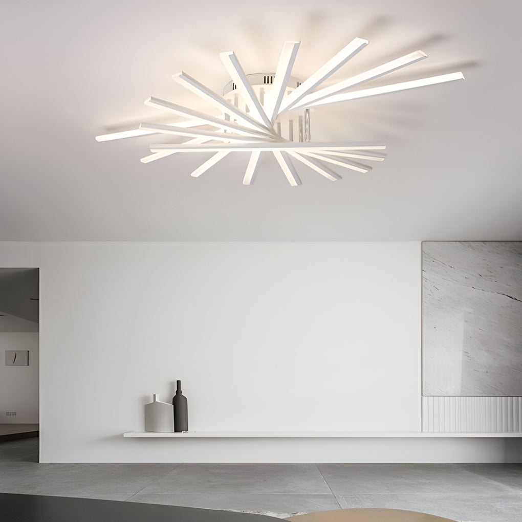 Creative Strip Stepless Dimming LED White Nordic Ceiling Lightings Chandelier