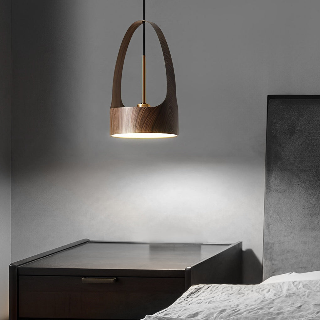 Wood Texture Acrylic LED Creative Nordic Small Chandelier Pendant Light Fixture