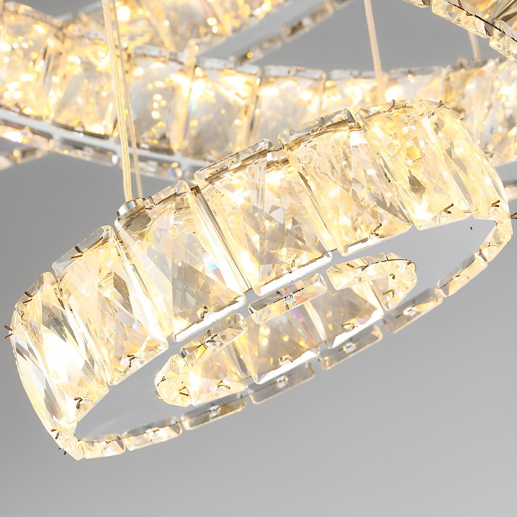 Luxury Crystal LED Chandelier 3-Tier Geometric or Stacked LED Pendant light Design