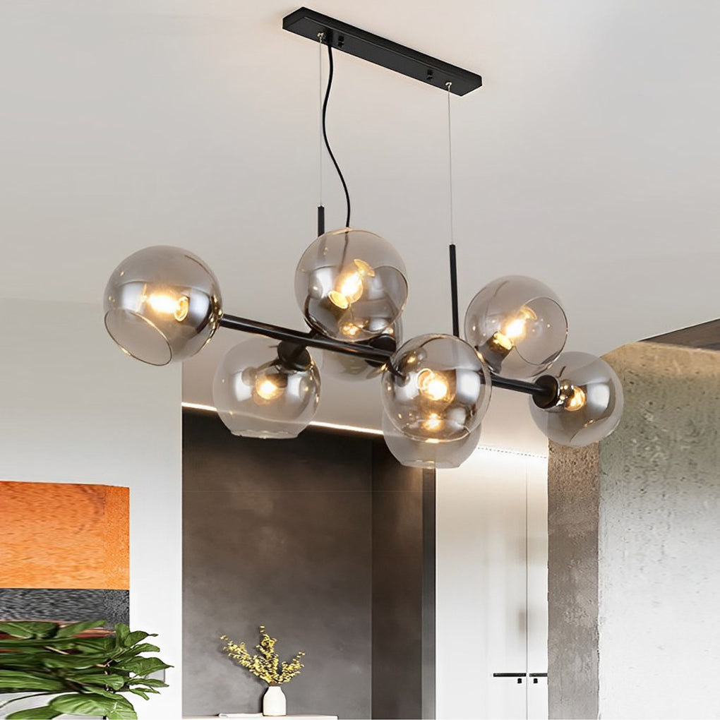 8 Lights Glass Shade LED Postmodern Chandelier Dining Room Light Fixtures Design