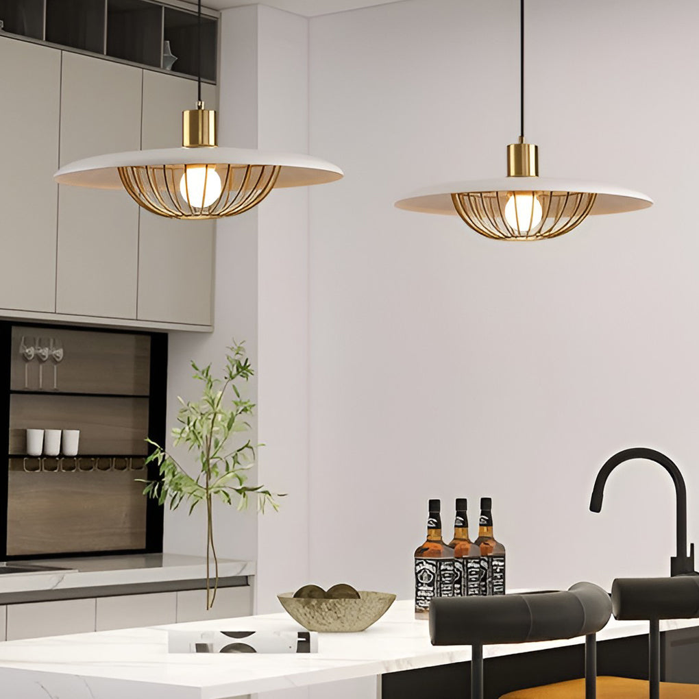 Creative Circular Electroplated Three Step Dimming Nordic Pendant Lightinging