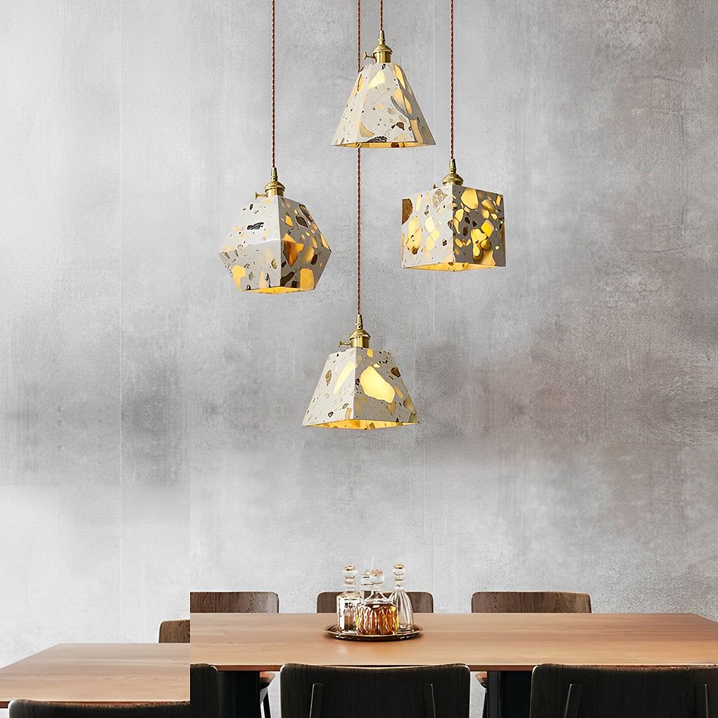 Retro Creative Terrazzo Concrete Eye Protection Nordic LED Chandelier - Dazuma