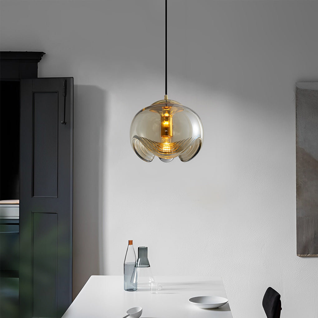 Retro Creative Electroplated Glass LED Modern Pendant Light Hanging Light Fixture