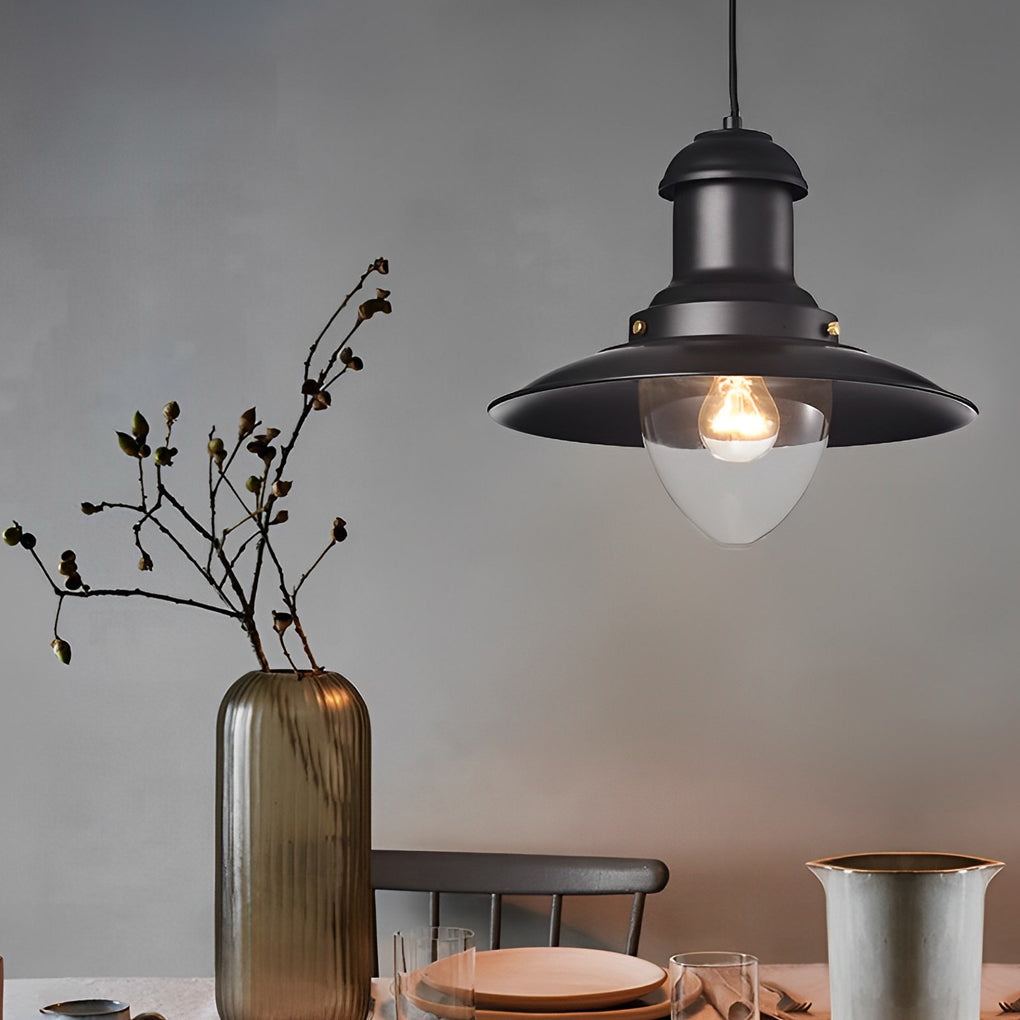 Round Retro Metal Hat Industrial Style Small Chandelier Pendant Lightings
