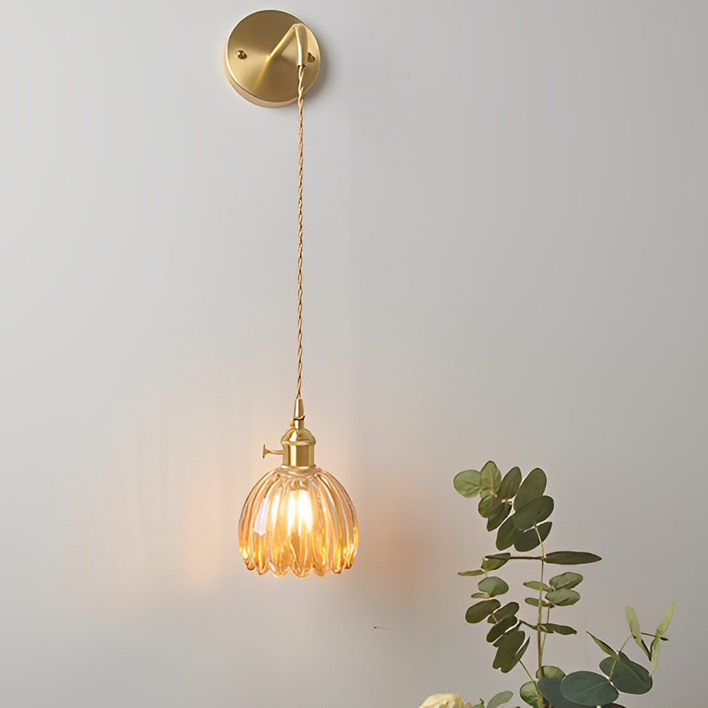 Flower Shape Glass Creative Artistic LED Nordic Hanging Ceiling Light Fixture