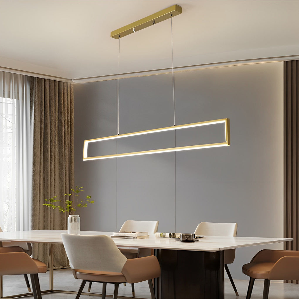 Creative Rectangular Frame LED Modern Chandelier Hanging Ceiling Light Fixture