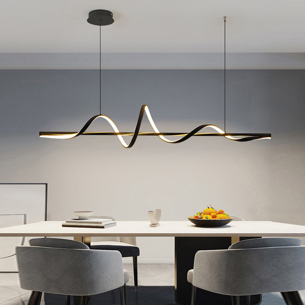 Wavy 360° Rotating Ring Three Step Dimming LED Nordic Chandelier Light