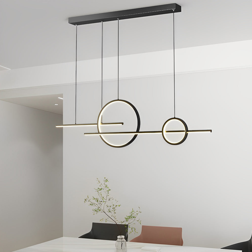 Circles Three Step Dimming Stepless Dimmable Chandeliers with LED Strip Design