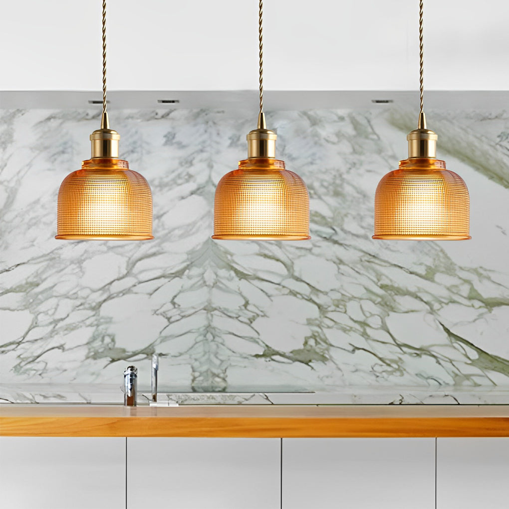 Glass Bowl Shape Electroplated Metal Nordic Creative Pendant Lightings