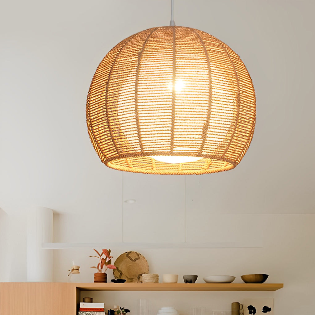 Creative Rattan Rope Woven Lantern LED Nordic Chandelier Pendant Lightings