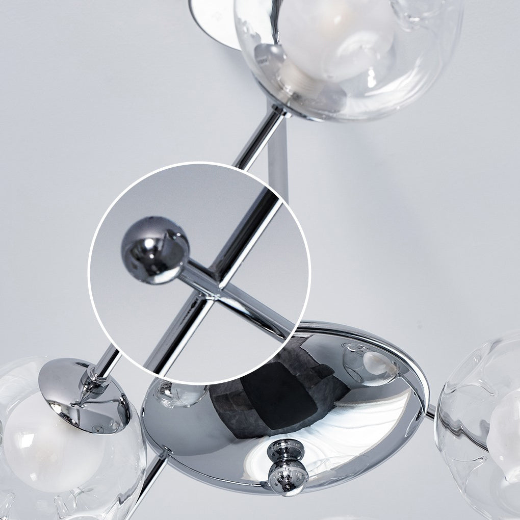 Minimalist Three Step Dimming Glass Globe American Style Chandelier Design