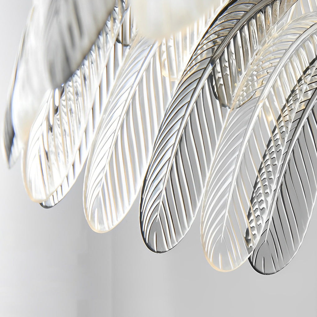 Acrylic Feathers Creative Three Step Dimming Modern Chandelier Light Design