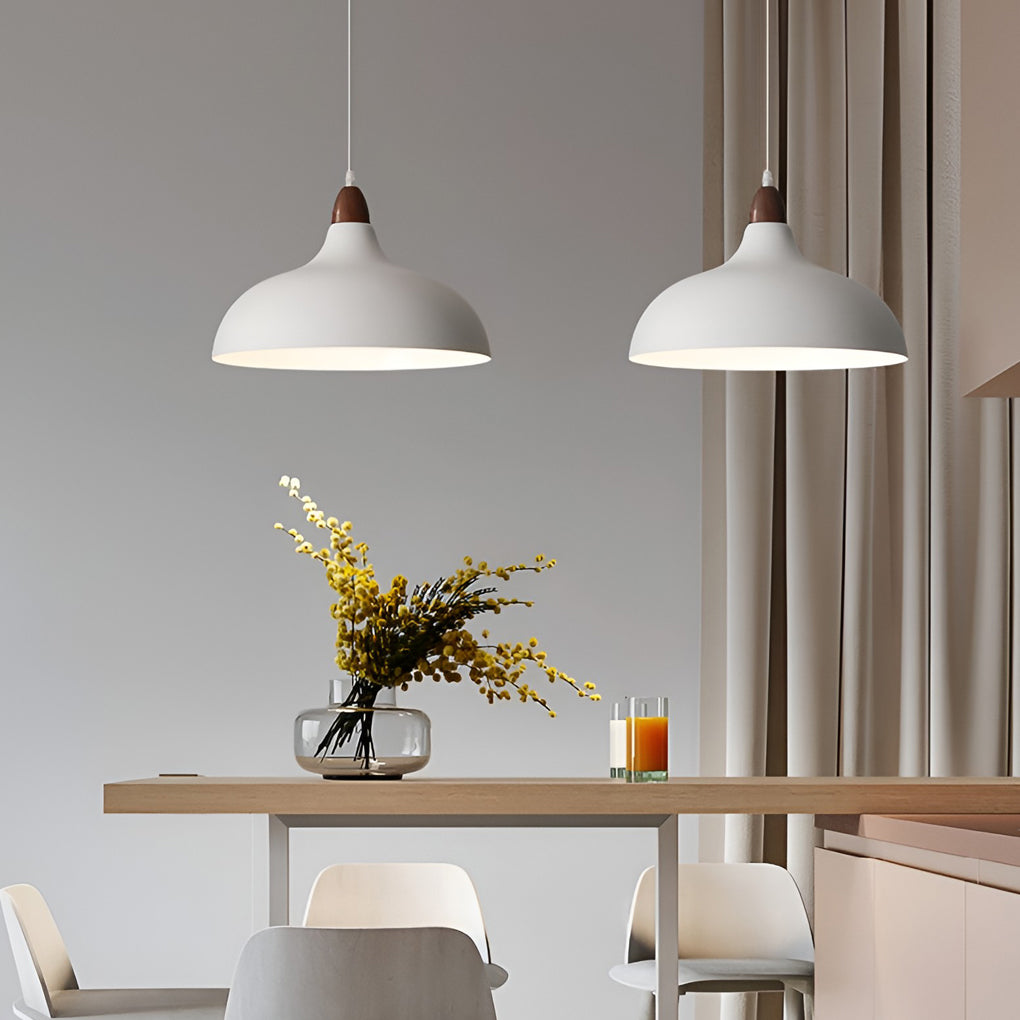 Round E27 12W White Nordic Pendant Light Hanging Light Fixture Chandelier