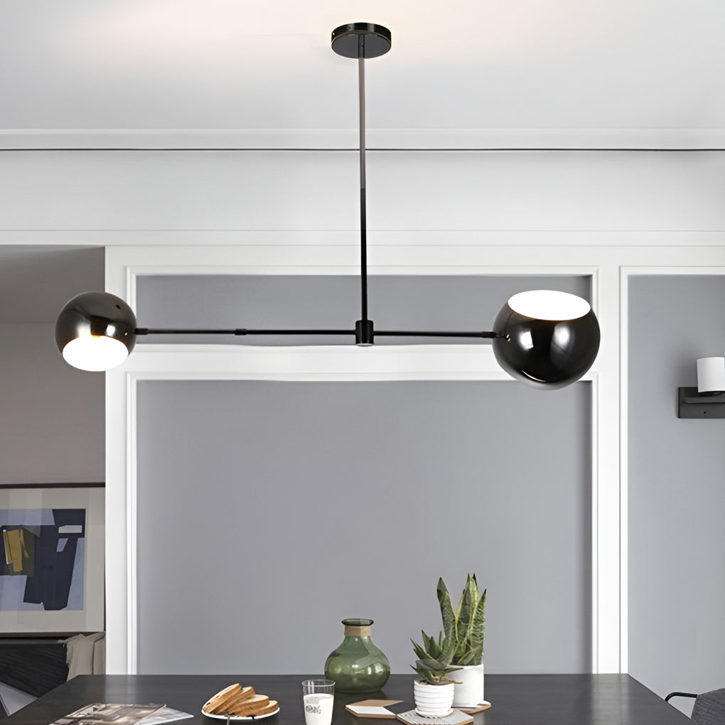Geometric Linear Electroplating Black Modern Chandelier Hanging Ceiling Lightings
