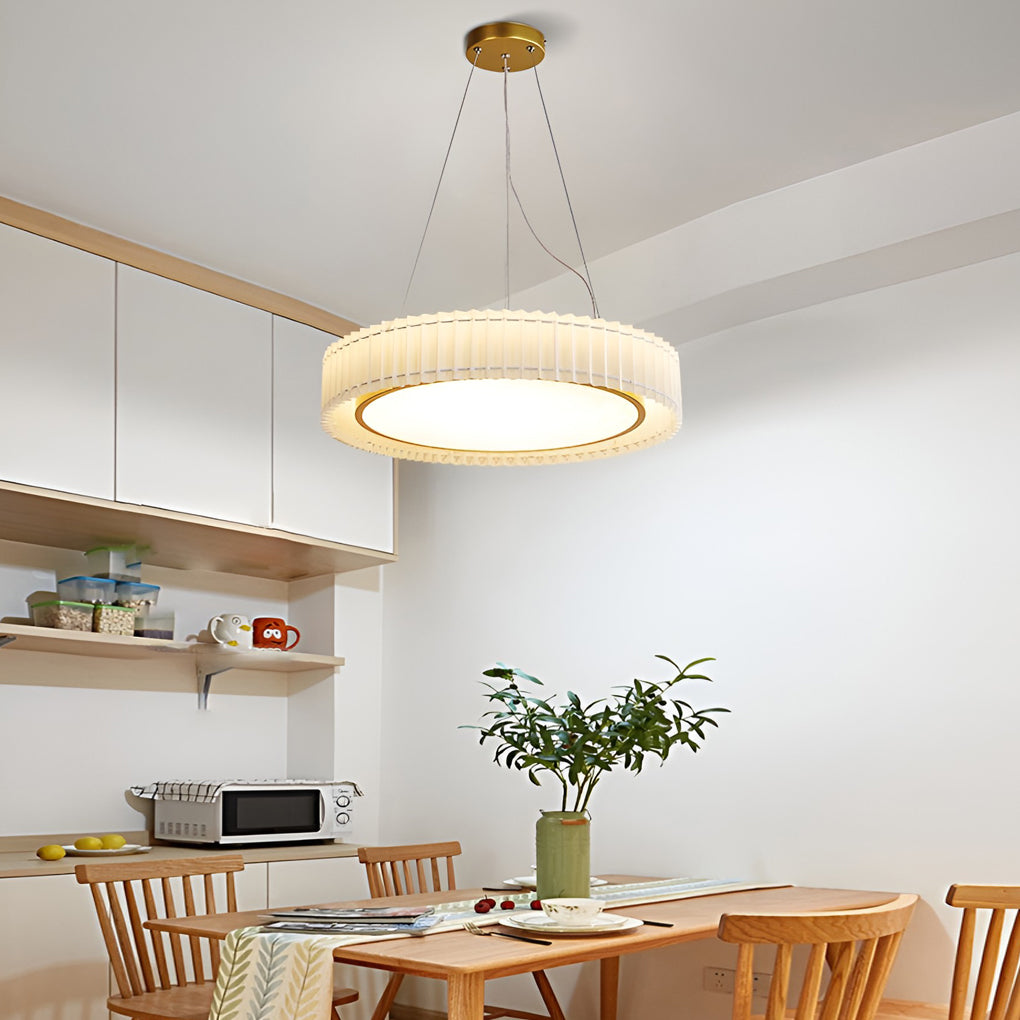 Circular Pleated 3 Step Dimming Light LED Nordic Ceiling Lighting Chandeliers