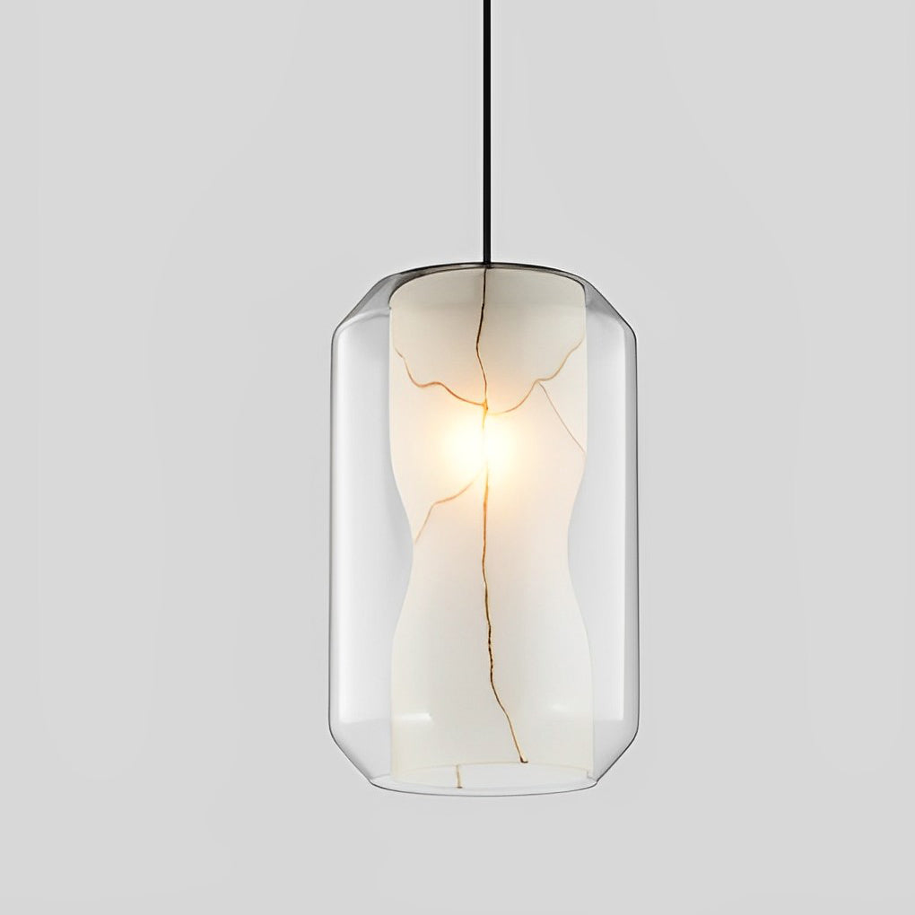 Double Glass Light Fixtureshade Creative Metal Post-Modern Pendant Lighting