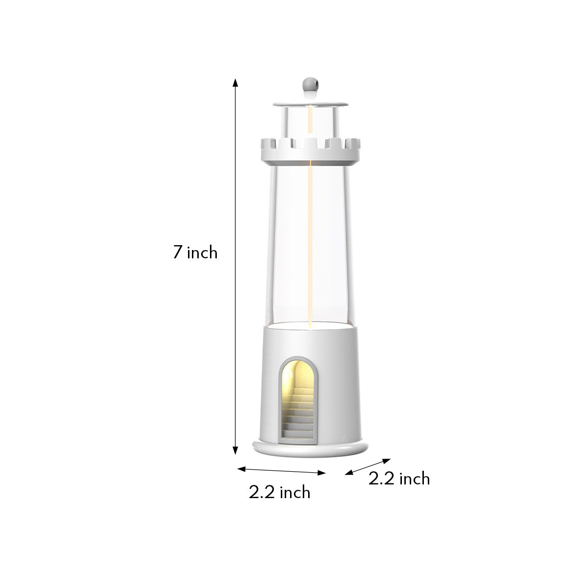 White cylindrical table lamp with clean modern aesthetic and simple control interface