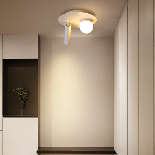 8'' Round Small Flush Mount Light with LED Bulb and Spotlight