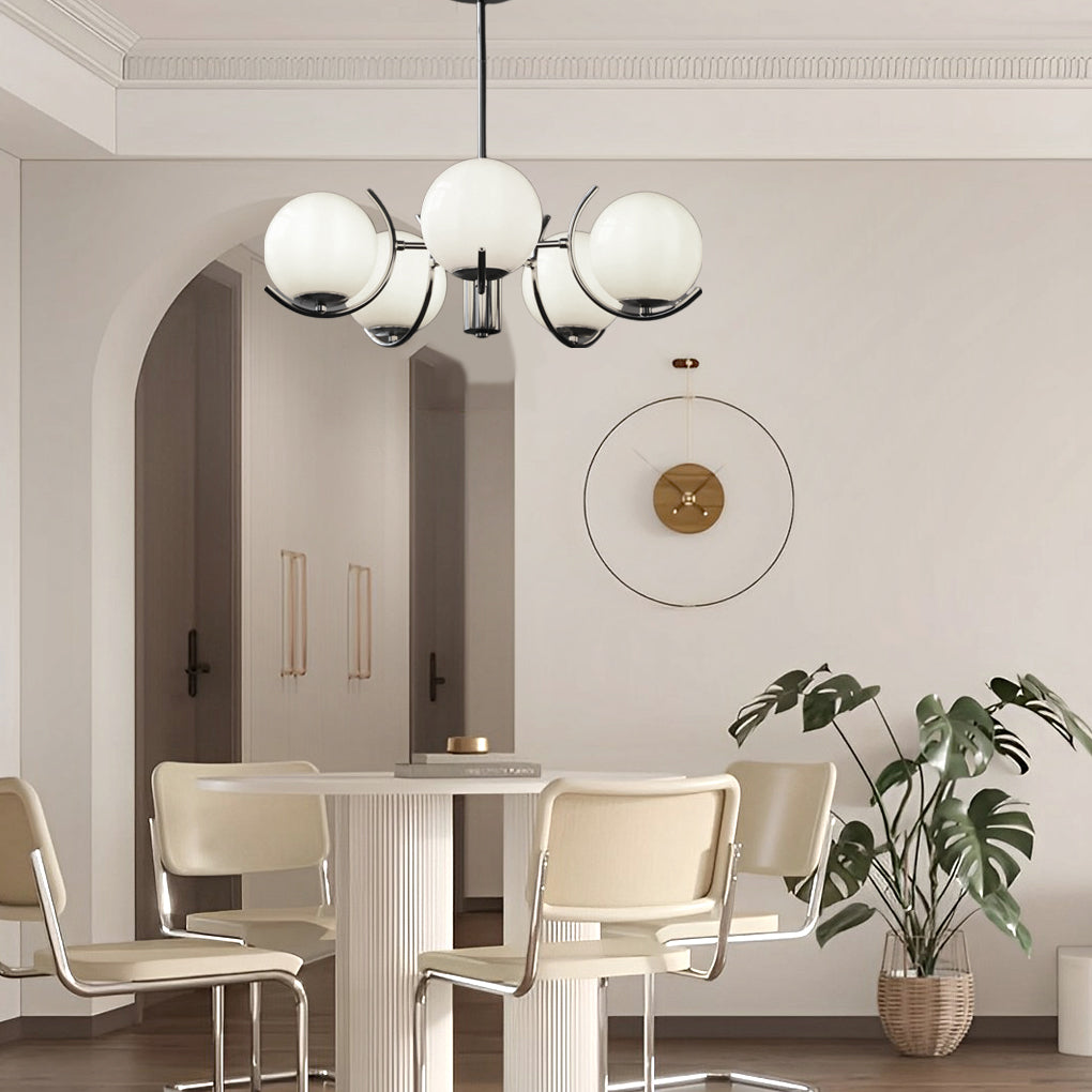 4/5 Lights Glass Globe Ball Electroplating Iron Nordic Chandelier Light Design