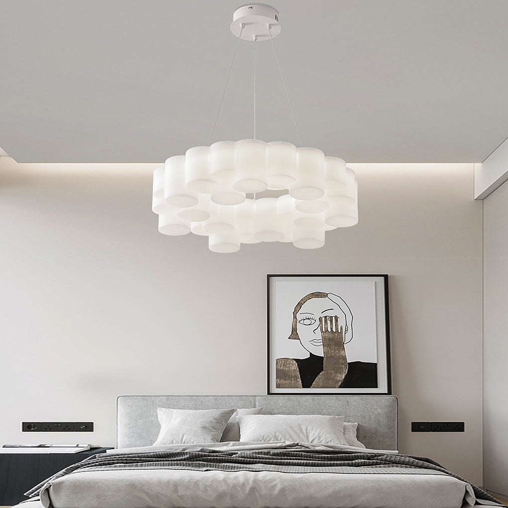 Ring Honeycombs Three Step Dimming LED White Ins Nordic Chandelier Light Design