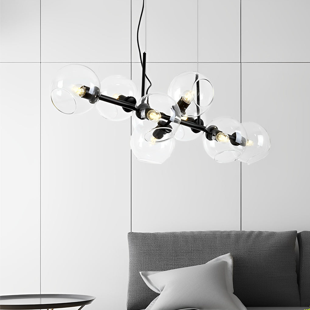 8 Lights Glass Shade LED Postmodern Chandelier Dining Room Light Fixtures Design
