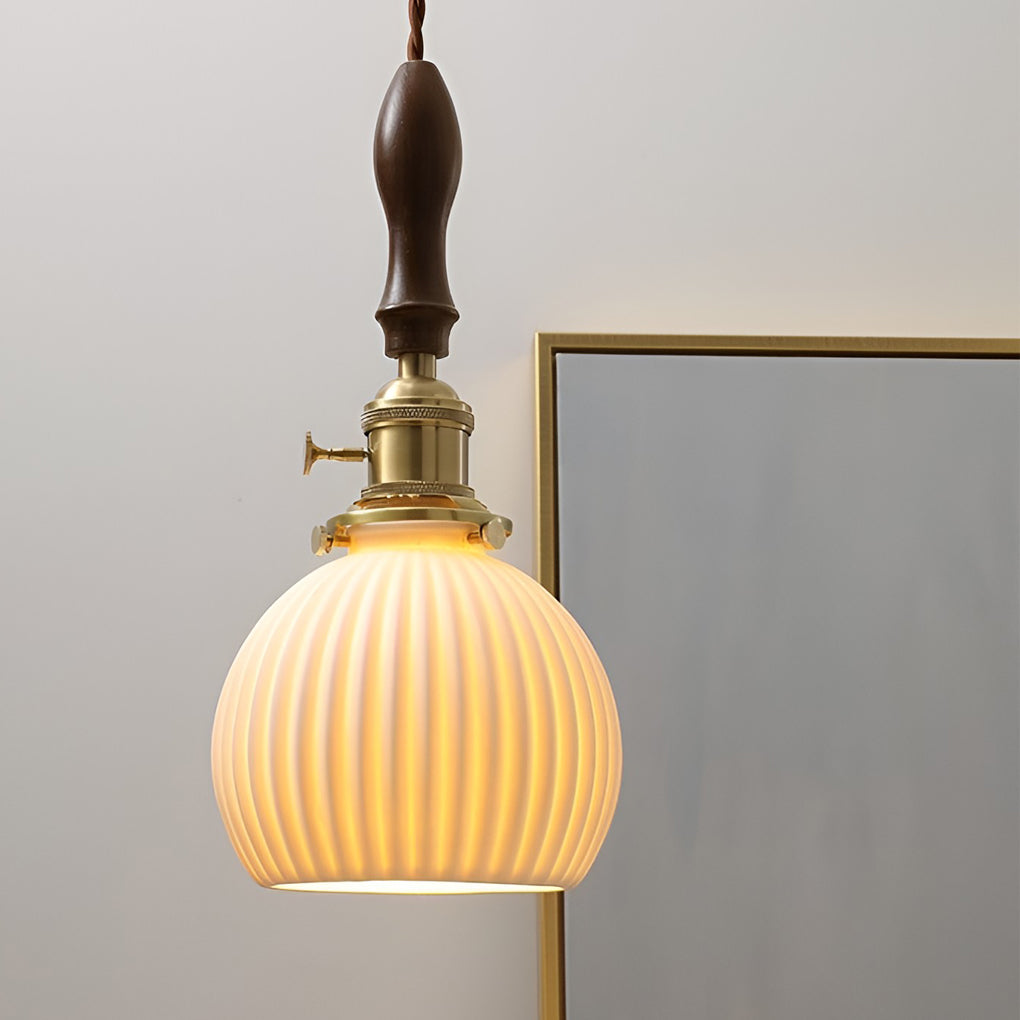 Creative Ceramic Copper LED 12W Nordic Pendant Light Plug in Wall Light Fixture