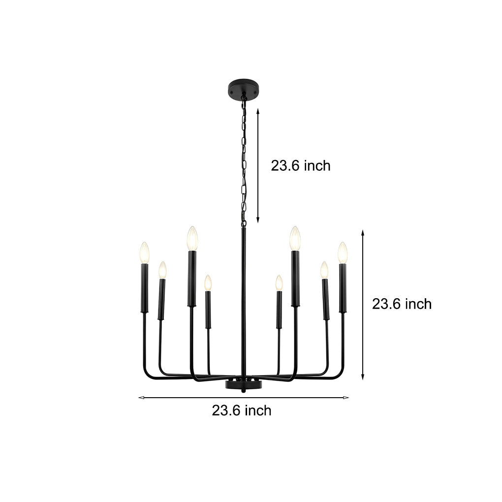 8 Lights Candlelight LED Three Step Dimming Industrial Style Chandelier Design
